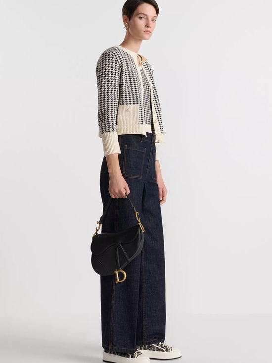 Dior Handbags - Christian Dior Grained Black Saddle Bag without Strap
